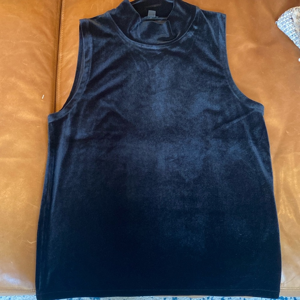 JCrew mockneck velvet sleeveless shirt